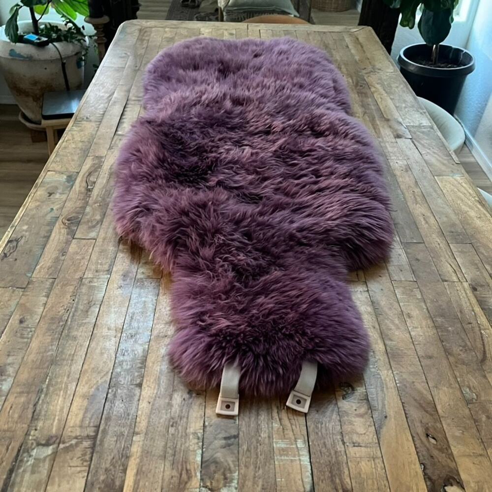 Genuine Sheepskin Fur Car Seat Cover Dyed Purple Seat Pad Cushion